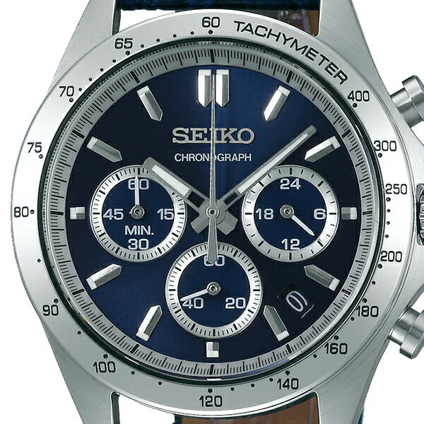 セイコー セレクション SPIRIT スピリット 8Tクロノ SBTR019 メンズ 腕時計 クオーツ クロノグラフ 横型 革ベルト ブルー