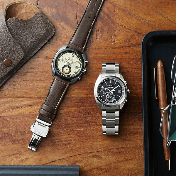セイコー アストロン スタンダードシリーズ SBXY015 メンズ 腕時計 ソーラー 電波 デュアルタイム ブラック 日本製