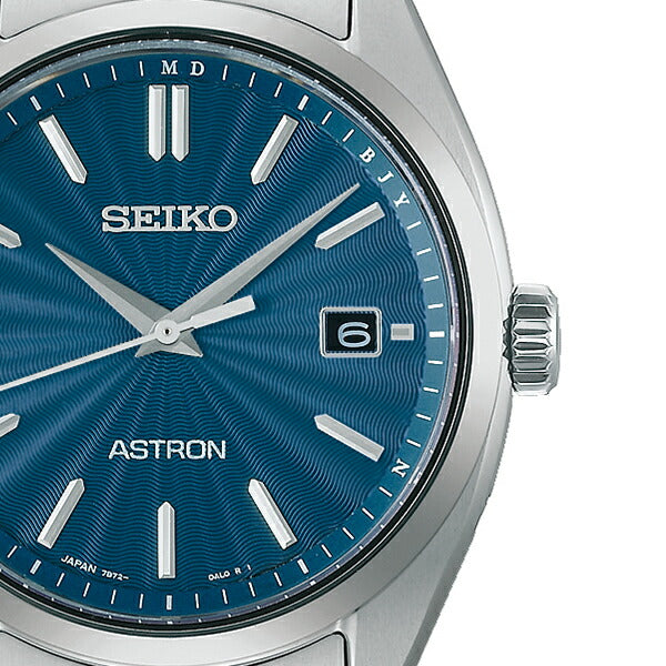 セイコー アストロン オリジンシリーズ 3針モデル SBXY031 ブルーグレー メンズ 腕時計 ソーラー電波 チタン シルバー 日本製