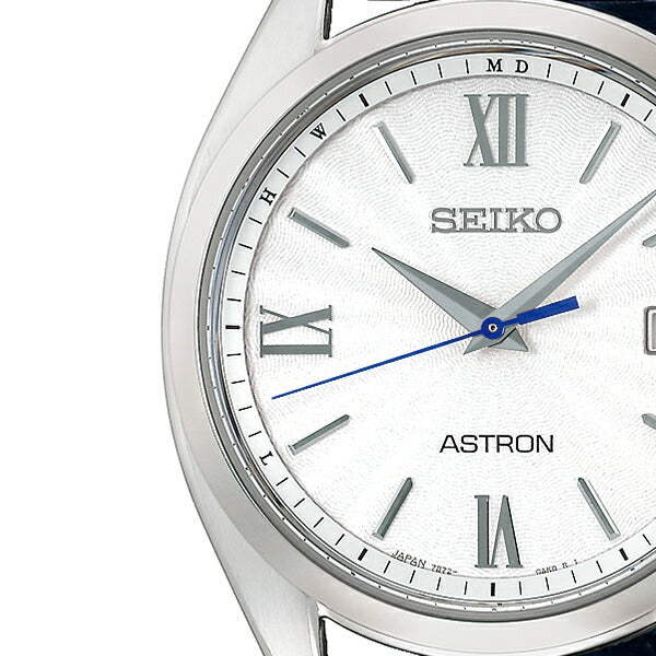 セイコー アストロン ORIGIN オリジン ソーラー電波 3針モデル SBXY035 メンズ 腕時計 チタン クロコダイル 革ベルト ネイビー 日本製