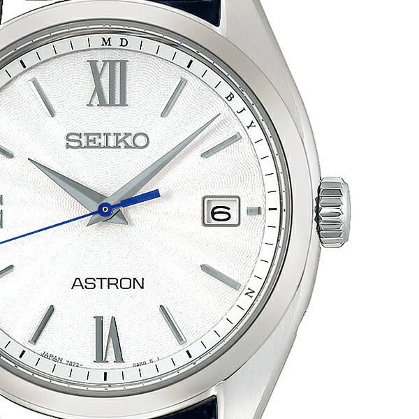 セイコー アストロン ORIGIN オリジン ソーラー電波 3針モデル SBXY035 メンズ 腕時計 チタン クロコダイル 革ベルト ネイビー 日本製