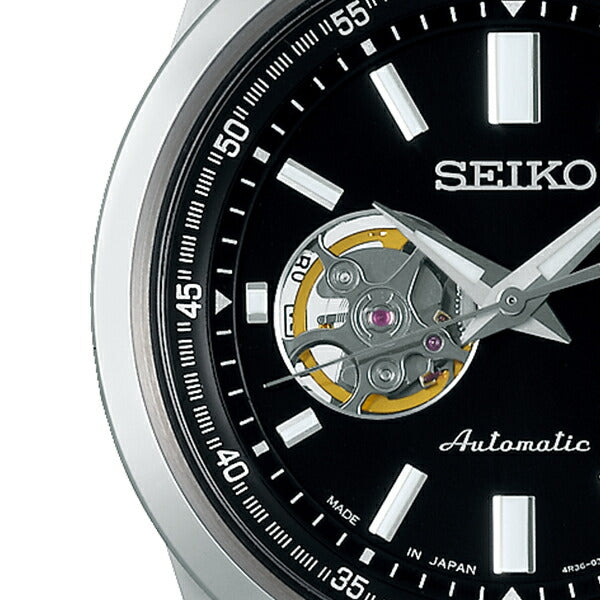 セイコー セレクション メカニカル SCVE053 メンズ 腕時計 機械式 オープンハート ブラック