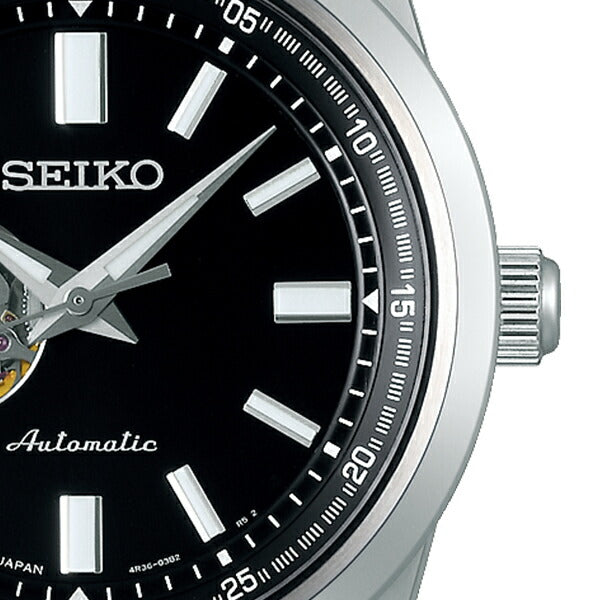 セイコー セレクション メカニカル SCVE053 メンズ 腕時計 機械式 オープンハート ブラック