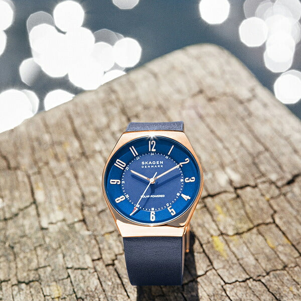 スカーゲン GRENEN グレーネン SKW6834 メンズ 腕時計 ソーラー アナログ 革ベルト オーシャンブルー 国内正規品