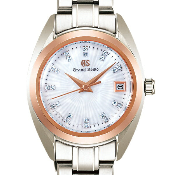 グランドセイコー クオーツ レディース 腕時計 STGF316 白蝶貝 ダイヤモンド 18Kピンクゴールド チタン 軽量