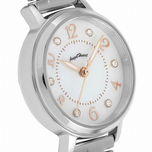 エンジェルハート トゥインクルハート THN24SS レディース 腕時計 ソーラー メタルベルト ホワイト クリスタルガラス