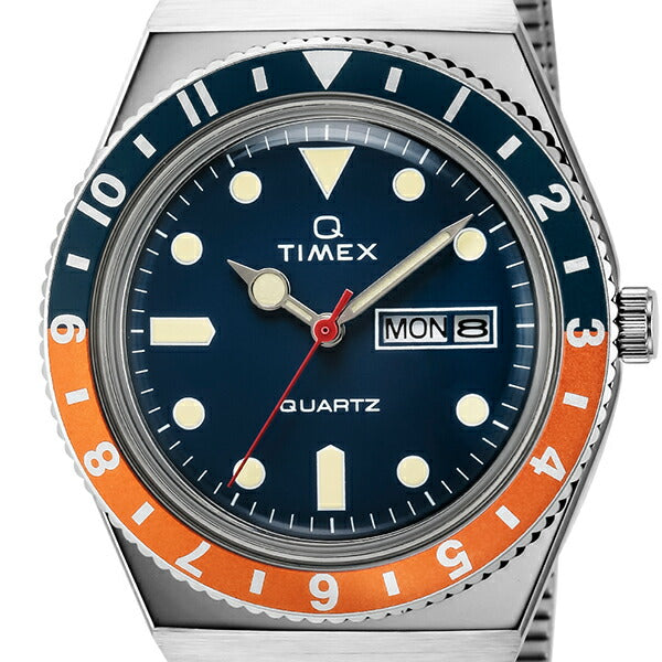 タイメックス TIMEX Q 復刻モデル TW2U61100 メンズ 腕時計 クオーツ 電池式 メタルバンド デイデイト ブルー シルバー