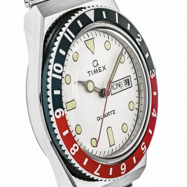 タイメックス TIMEX Q 復刻モデル TW2U61200 メンズ 腕時計 クオーツ 電池式 メタルバンド デイデイト ホワイト シルバー