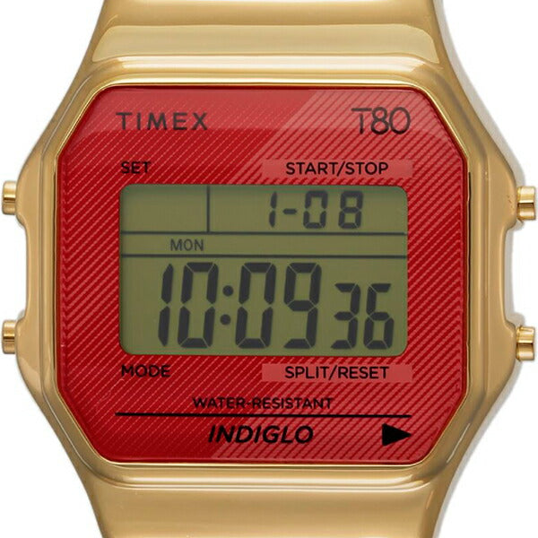 タイメックス クラシックデジタル Timex 80 TW2V19200 メンズ レディース 電池式 クオーツ デジタル レッド ゴールド T80