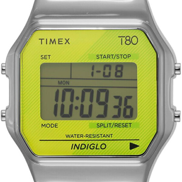 タイメックス クラシックデジタル Timex 80 TW2V19300 メンズ レディース 電池式 クオーツ デジタル ブレスレットタイプ グリーン シルバー T80