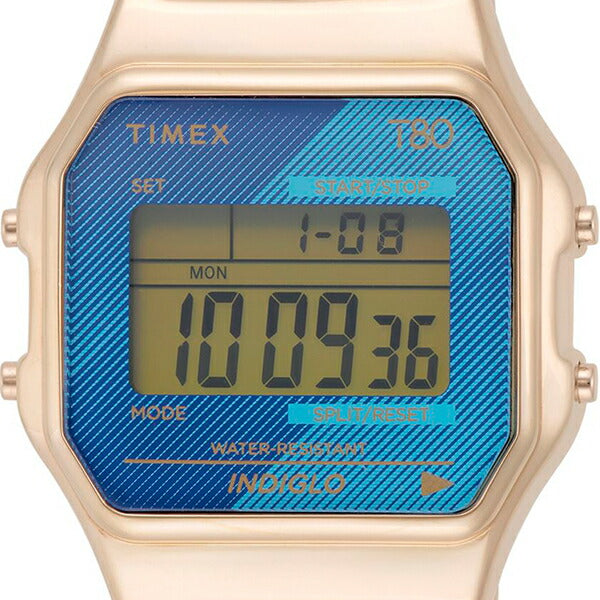 タイメックス クラシックデジタル Timex 80 TW2V19600 メンズ レディース 電池式 クオーツ デジタル ブレスレットタイプ ブルー ゴールド T80