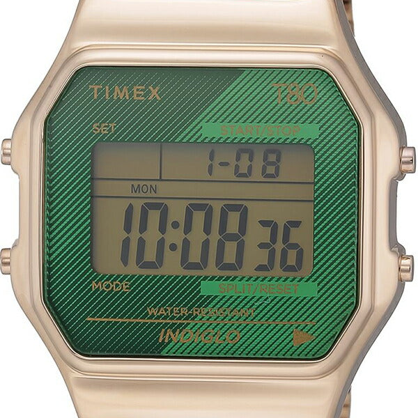 タイメックス クラシックデジタル Timex 80 TW2V19700 メンズ レディース 電池式 クオーツ デジタル ブレスレットタイプ グリーン ゴールド T80